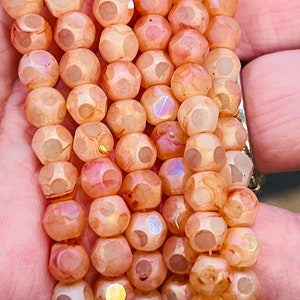 6mm glass Matte Electroplated Terracotta beads, Round shaped beads, jewelry making beads, approximately 70 beads per strand, Easter beads