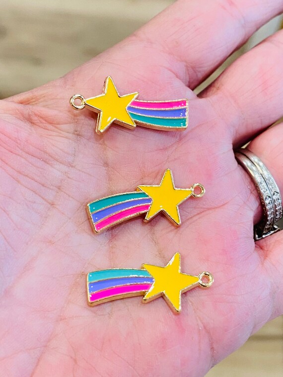 Enamel Shooting Star Charms Charm Bracelets Jewelry Charms Etsy