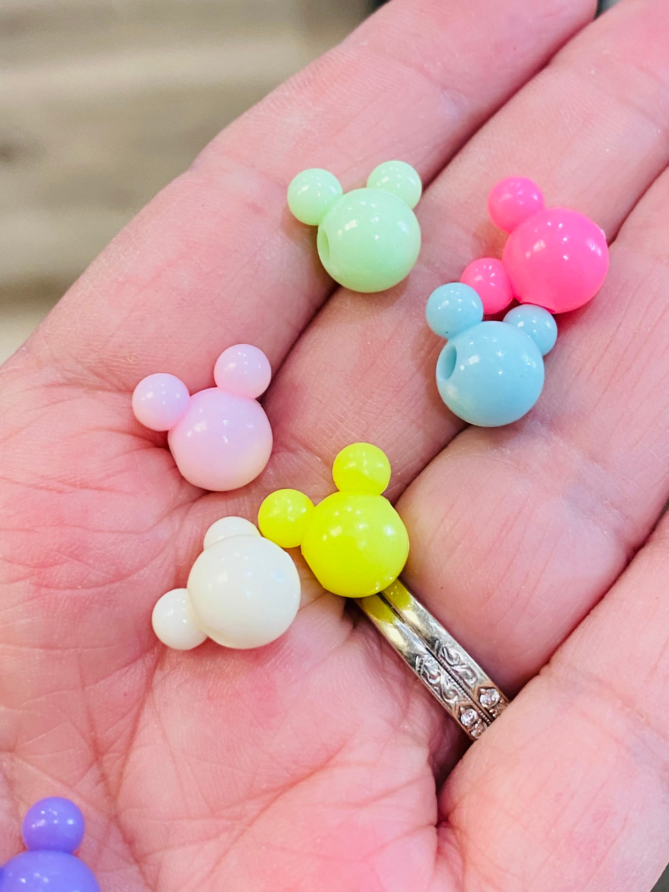 13*16mm Acrylic Mickey Beads Translucent Pastel beads Childrens