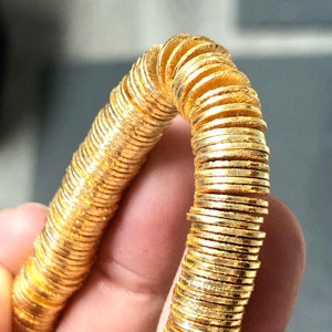 4 mm, 6 mm, 8 mm, 10 mm, gebürstete vergoldete Heishi-Perlen, silberne Abstandsperlen, Abstandshalter-Perlen, Heishi-Scheibenperlen, goldene Perlen, 25 Perlen pro Packung