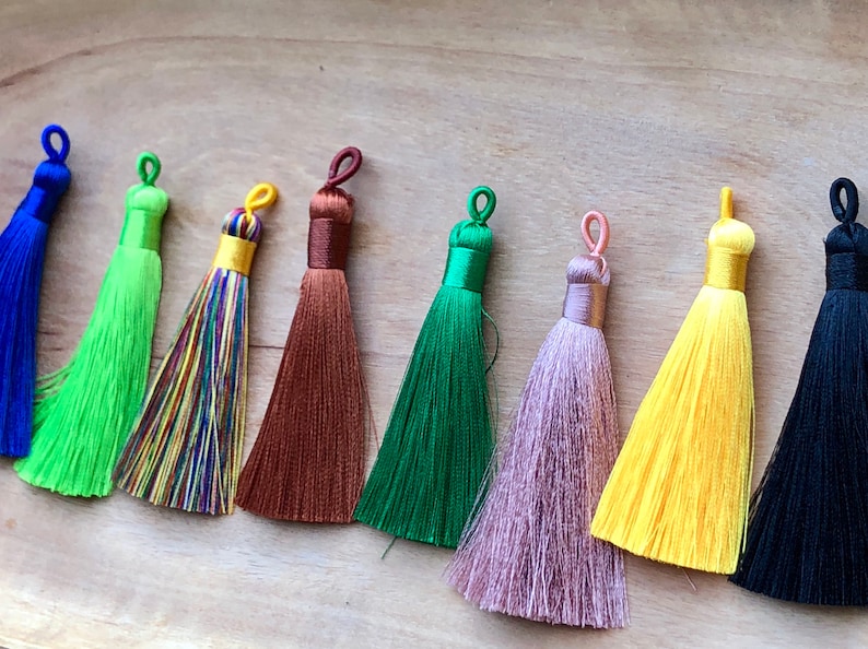 Silk tassels mala tassels multicolored tassel pendants Etsy