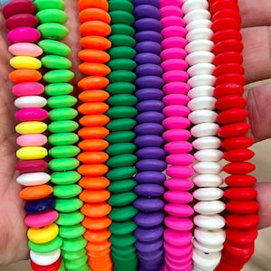 9mm Polymer clay Heishi rondelle beads, rainbow beads, Halloween beads, Christmas beads, bracelet beads, flat rondelle beads jewelry beads