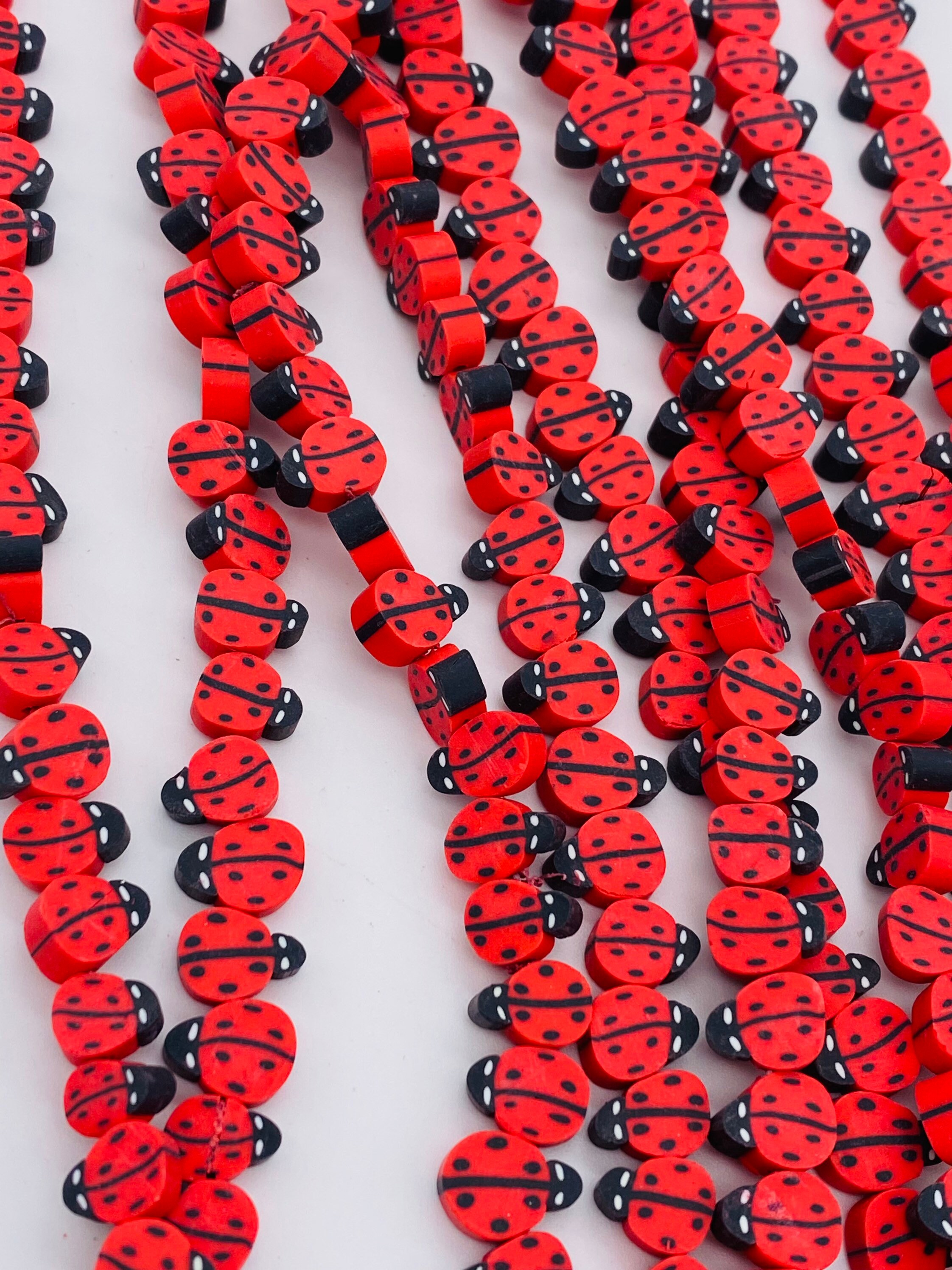 10mm Polymer Clay Ladybug Beads Beads for Kids Animal Beads Etsy