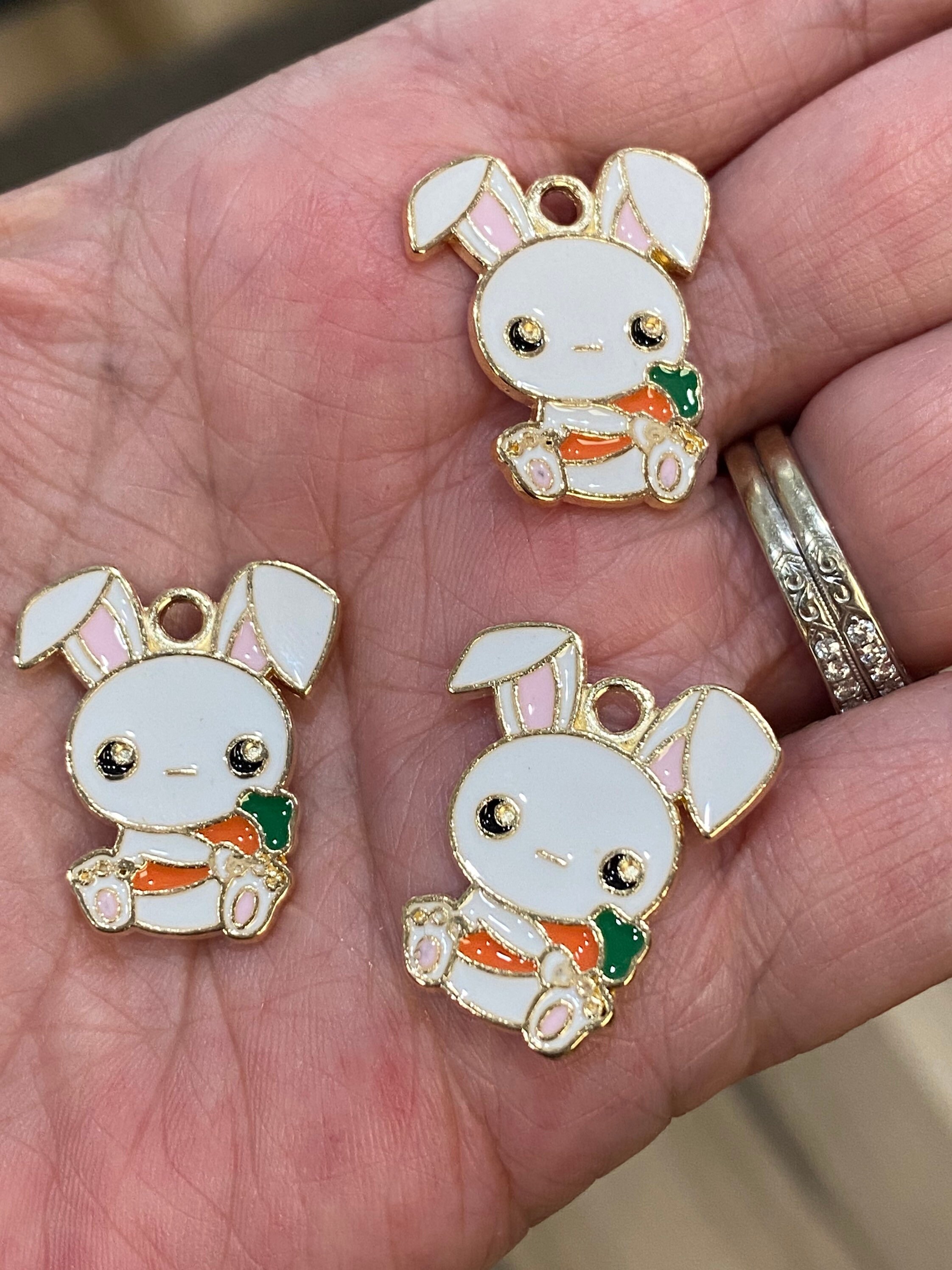 Enamel Charms Easter Bunny Charms 