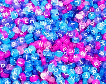 7mm acrylic alphabet beads, transparent beads, letter beads, acrylic beads, alphabet letters,