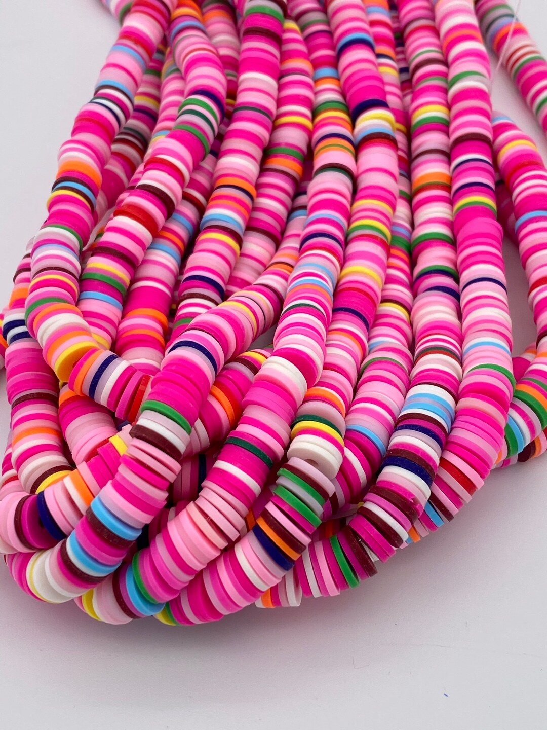 4mm6mm and 8mm Vinyl Heishi Disc Beads Bright Neon Polymer Etsy