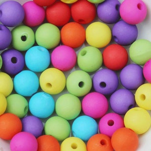 6mm, 8mm Matte acrylic beads Frosted beads, rainbow beads, jewelry beads multicolored beads, beads for kids, matte jewelry beads