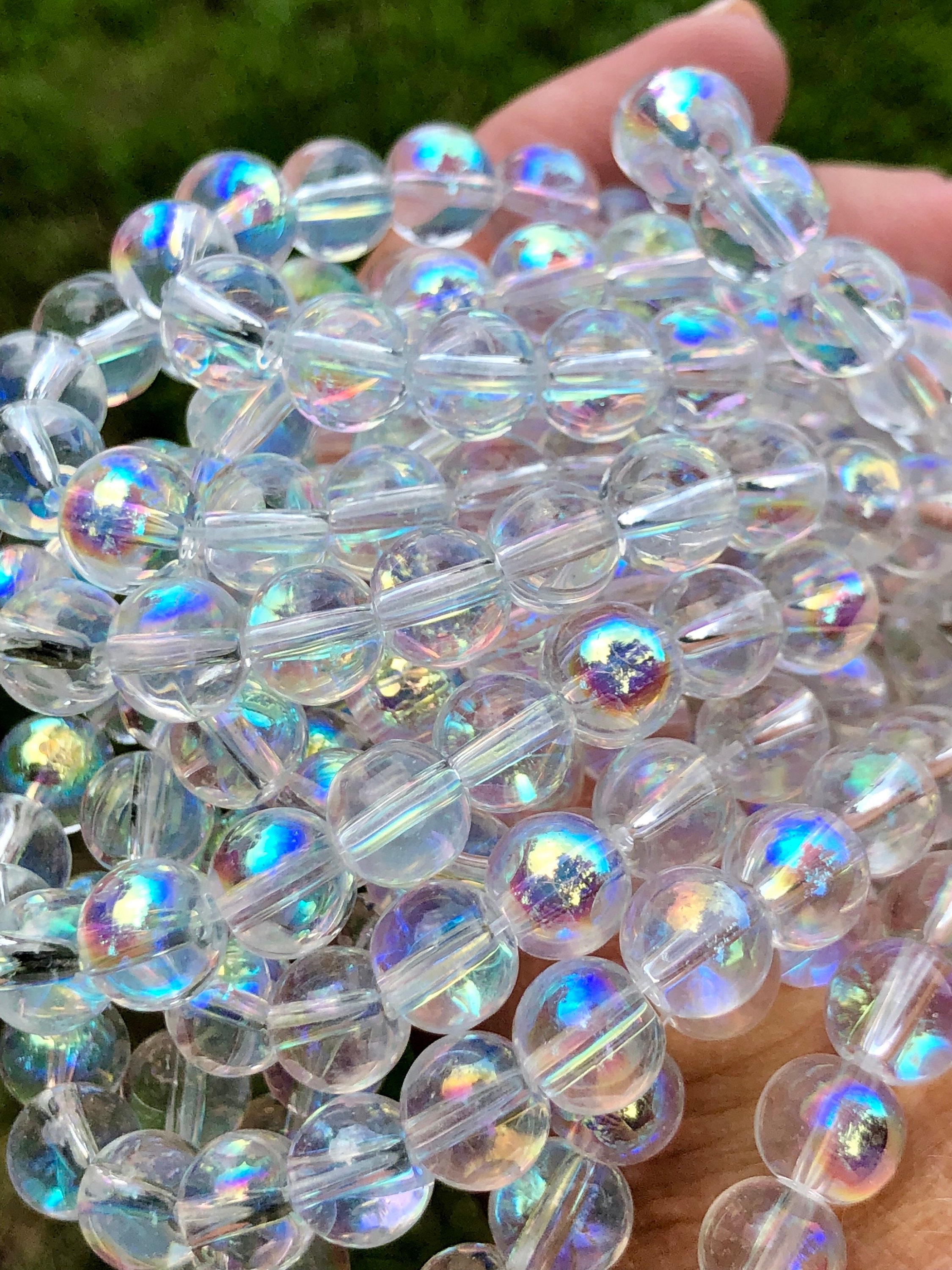 4mm 6mm & 8mm Glass Beads Rainbow Glass Beads Aura Beads Etsy