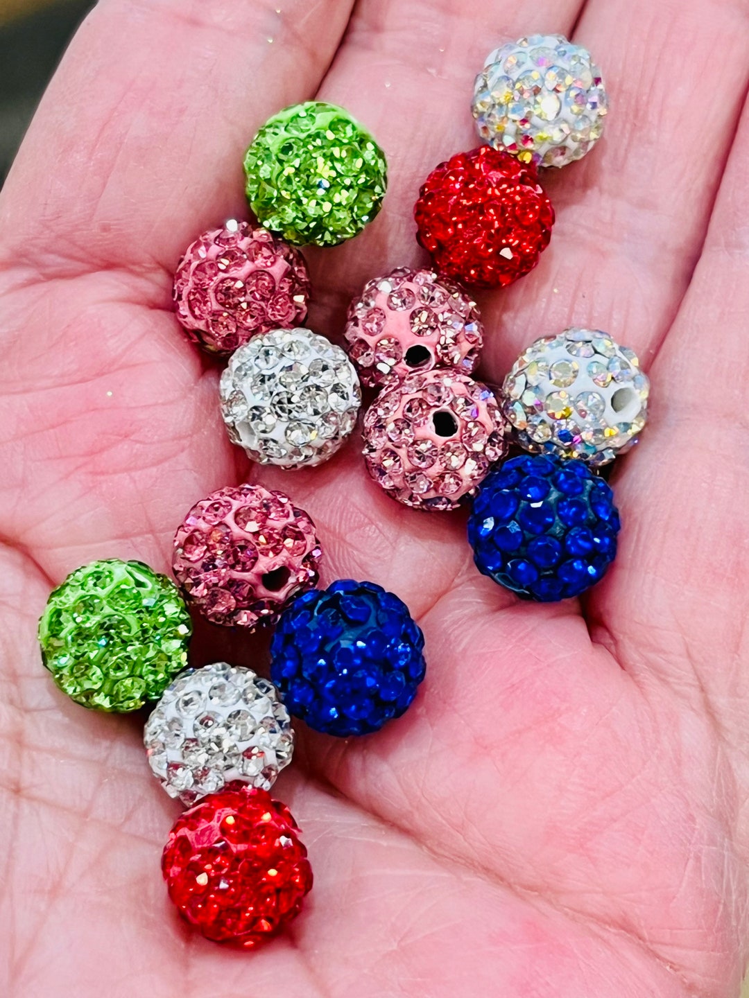 10mm Rhinestone Pave Disco Beads Grade A Jewelry Making Etsy