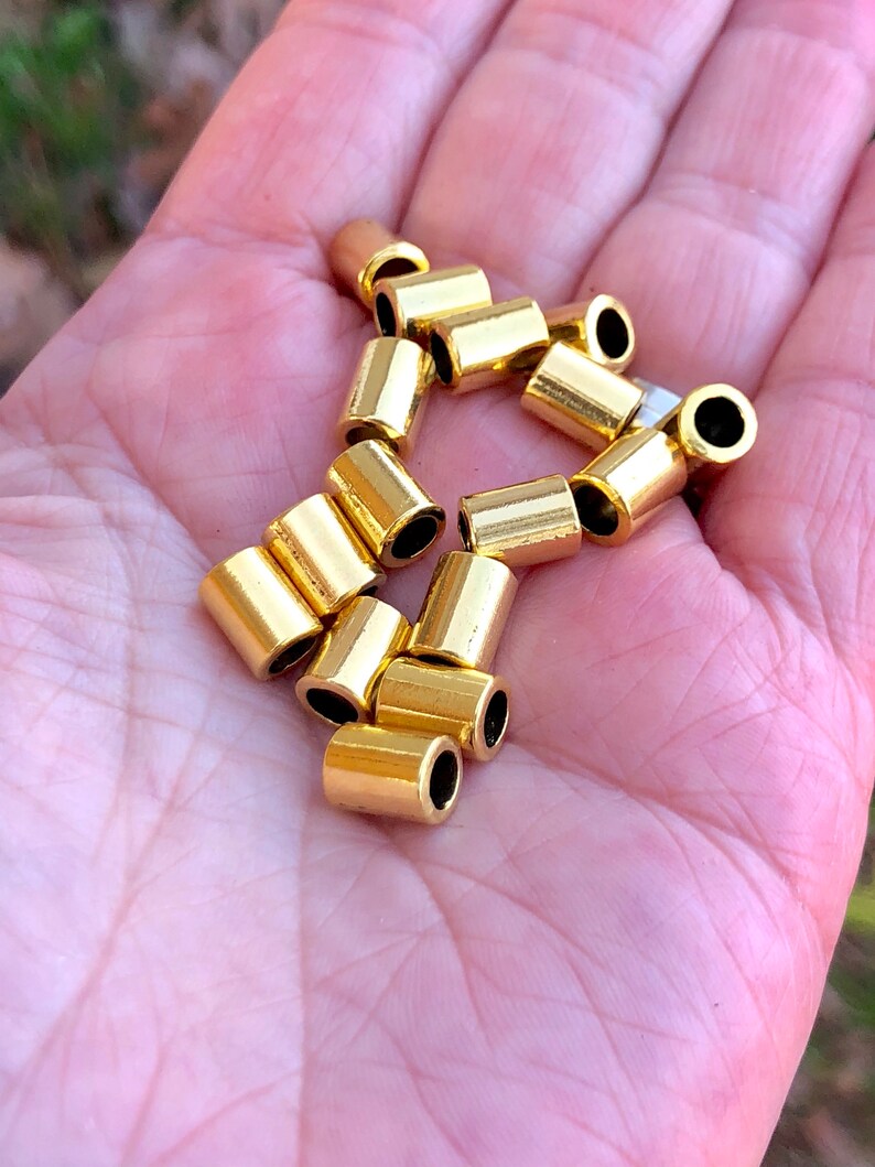 8mm Cuboid Shaped Gold Beads Vinyl Bead Spacers Gold Spacer Etsy