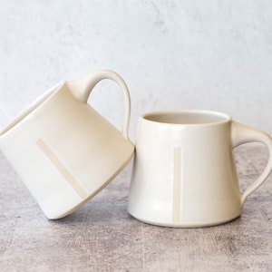 White Ceramic Mug | Handmade Mug for Coffee | Satin White Glaze | Modern Pottery | Minimalist | Modern Farmhouse | Housewarming Present