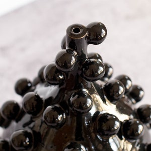 Black Blob Teardrop Vase Handmade Ceramic Sculpture Modern Pottery Art Object Unique Interior Decor image 3