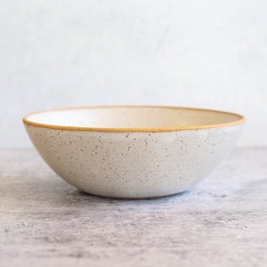 Large Ceramic Bowl Wide Serving Bowl Speckled Bowl Handmade Ceramic Bowl Salad Bowl Fruit Bowl Wedding Present Housewarming image 4