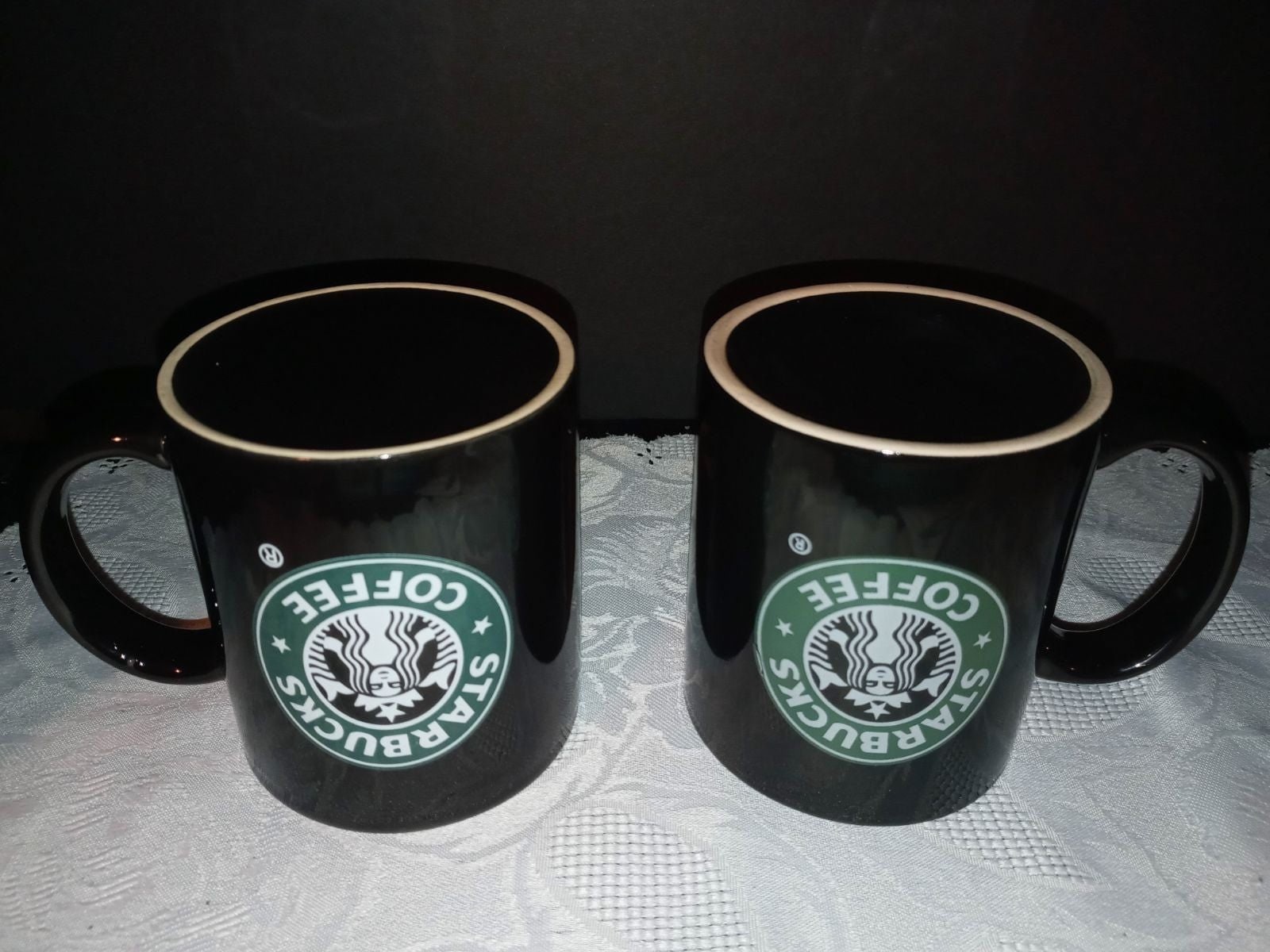 Vintage Starbucks Coffee Mug Set Of 2 Black Etsy