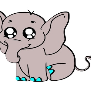 Baby Elephant SVG Cutting File  Cricut Silhouette  INSTANT DOWNLOAD