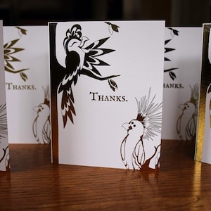 Singing Bird Gold Foil Thank You Card, Set of 6