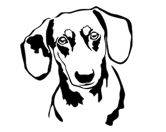 Sticker pedigree dog dachshund smooth hair