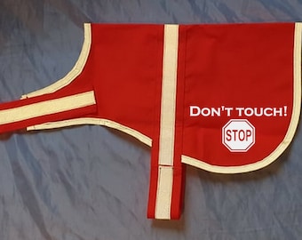 Giubbotto riflettente, giubbotto ad alta visibilità, giubbotto identificativo con catarifrangente per cani "non toccare"