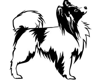 Aufkleber Rassehund Papillon Nr. 3