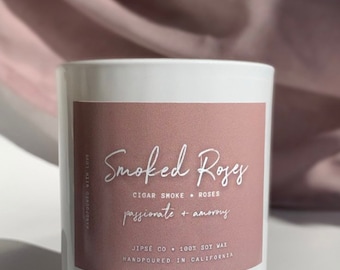 Smoked Roses |Rose Scented Soy Candle | Scented Candle | Soy Wax Candle | Candles | Soy Candle Handmade | Minimalist Candle