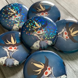 Cosmic Owl Rainbow Shimmer 1.5&quot; Round Button