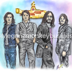 The Beatles & The Yellow Submarine Art Print