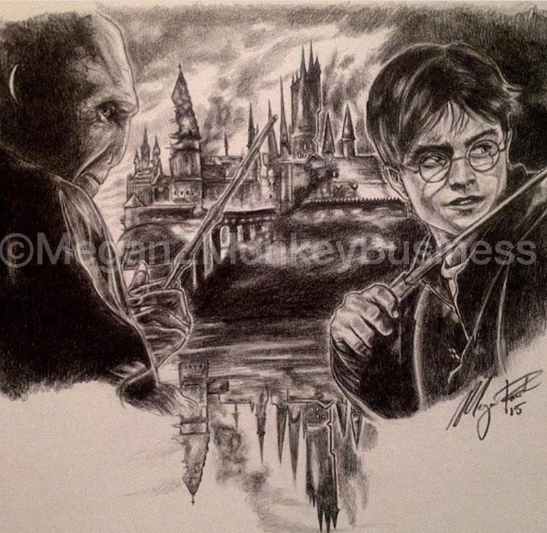Harry Potter Vs Voldemort Art Print Etsy
