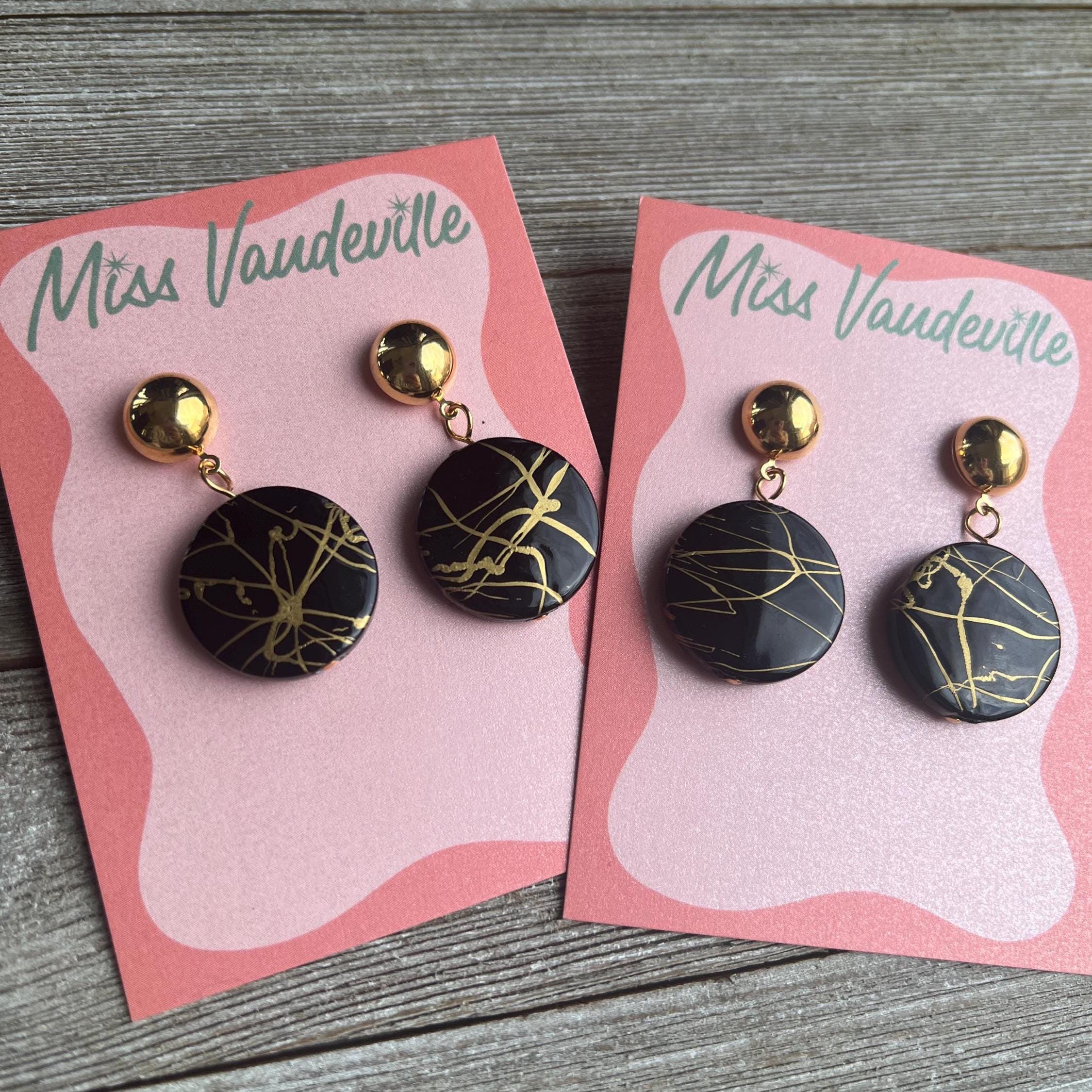 Paire De Boucles D'oreilles Rétro Vintage Fantaisie - Bijou Ancien D'occasion - Fabriqué En France