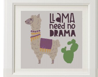 PATTERN: Cute Alpaca Cross Stitch Pattern - Cute Alpaca Cross Stitch PDF Pattern  Instant Download