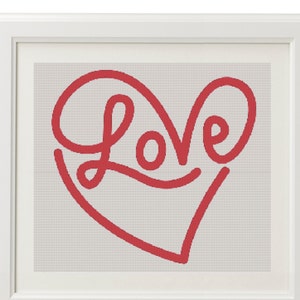 Heart Cross Stitch Pattern, Free shipping, Cross Stitch PDF, Cross stitch pattern, Love, Heart, xstitch image 1