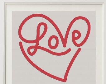 Heart Cross Stitch Pattern, Free shipping, Cross Stitch PDF, Cross stitch pattern, Love, Heart, xstitch