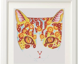 Cat cross stitch pattern pdf - instant download - animal cross stitch - kitten cross stitch - easy cross stitch pattern