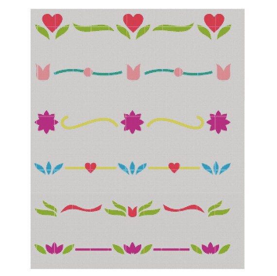 Six Cross Stitch Borders Boder Designs Simple Modern Cross Etsy Six Cross Stitch Borders Boder Designs Simple Modern Cross Etsy