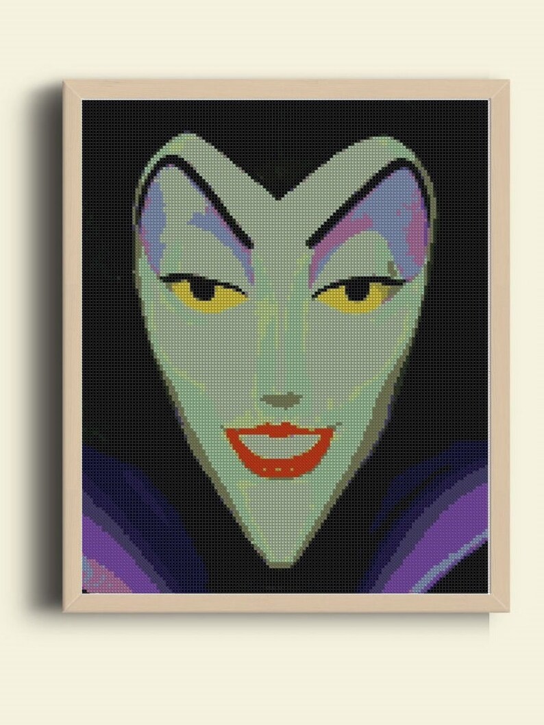 Disney villains tale scenes cross stitch disney villains Etsy
