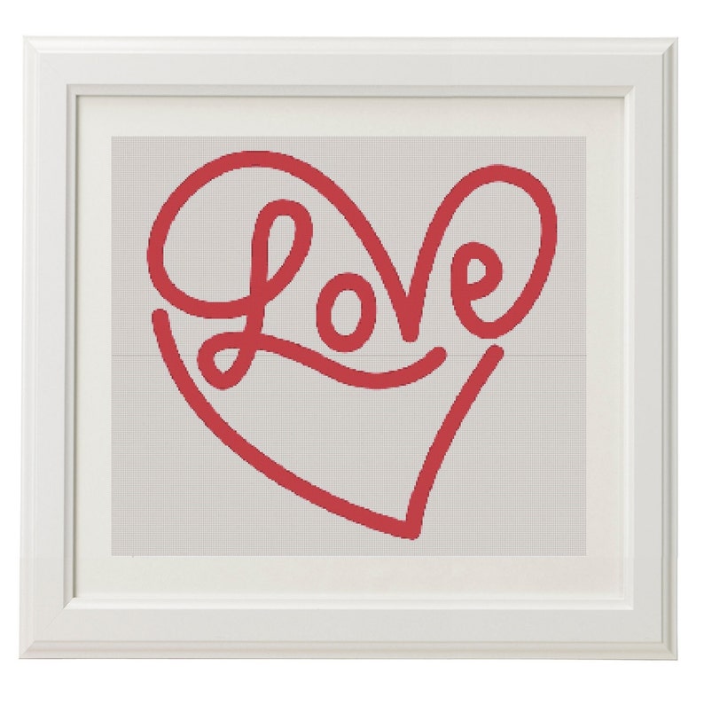 Heart Cross Stitch Pattern, Free shipping, Cross Stitch PDF, Cross stitch pattern, Love, Heart, xstitch image 1