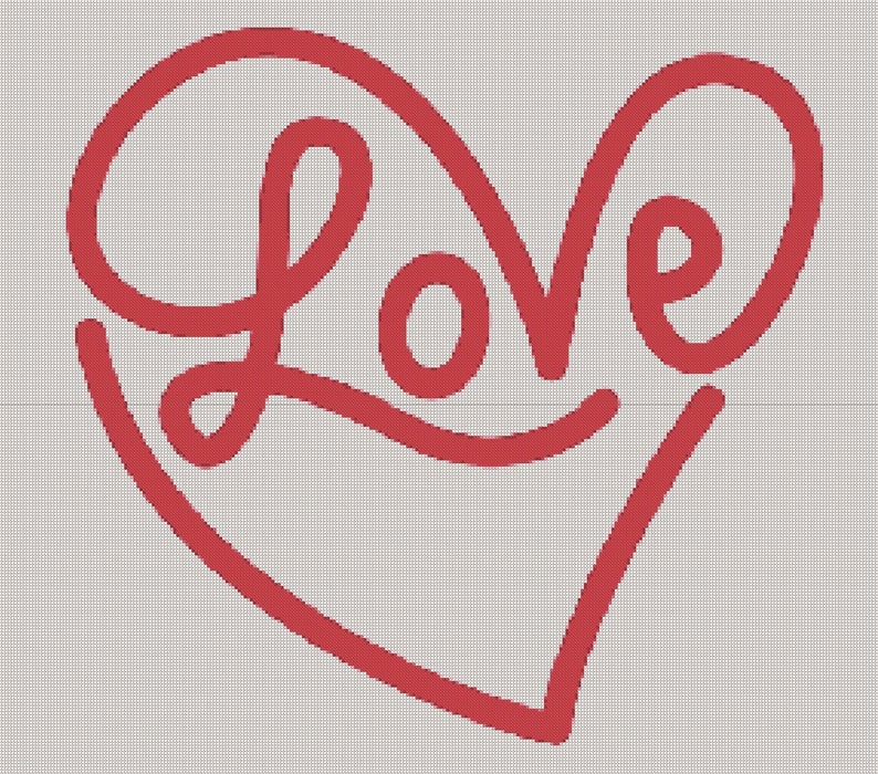 Heart Cross Stitch Pattern, Free shipping, Cross Stitch PDF, Cross stitch pattern, Love, Heart, xstitch image 2