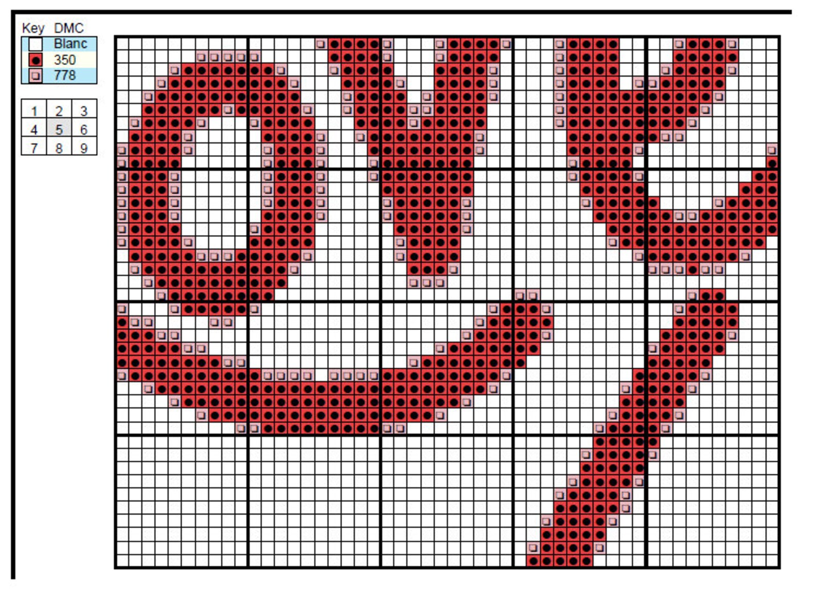 Heart Cross Stitch Pattern Free Shipping Cross Stitch PDF Etsy