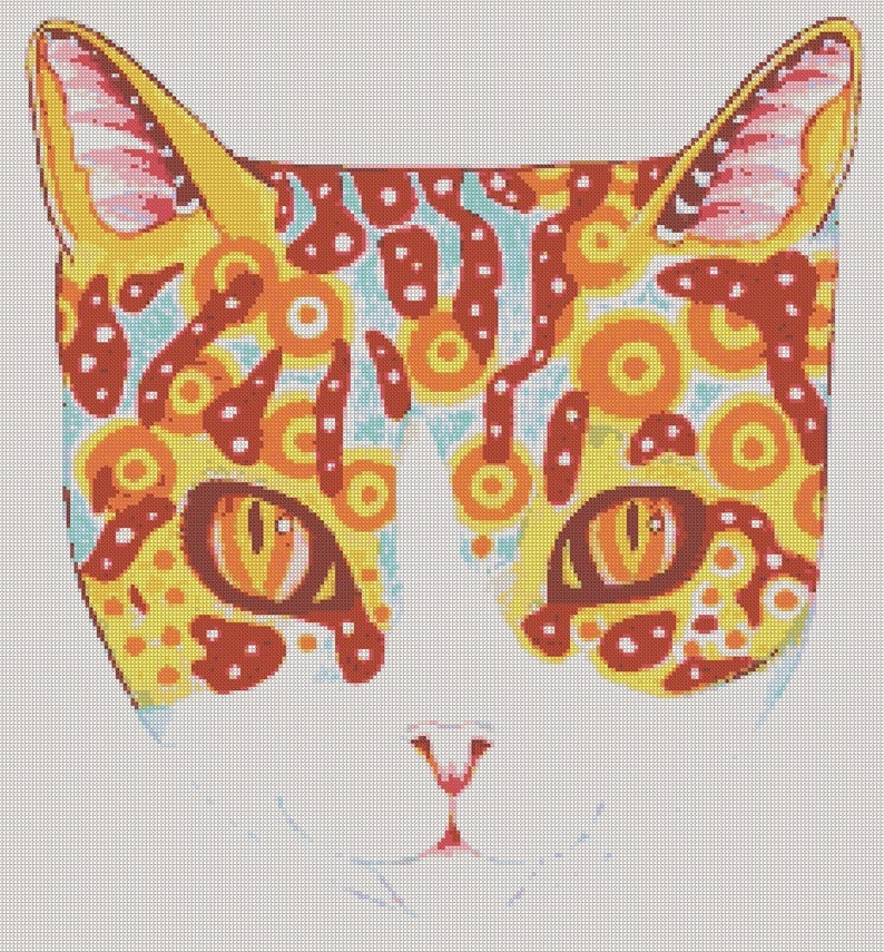 Cat Cross Stitch Pattern Pdf Instant Download Animal Cross Stitch