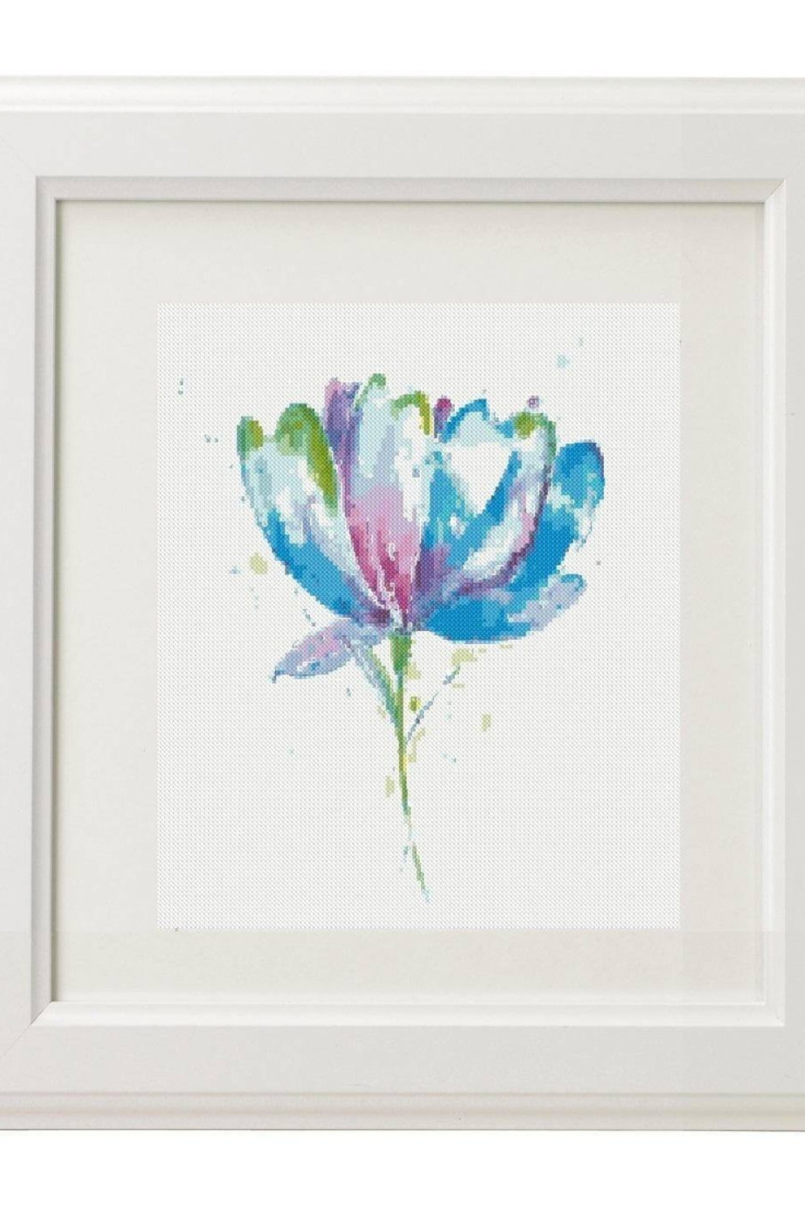 Watercolor Floral Modern Cross Stitch Pattern Flower Wreath - Etsy