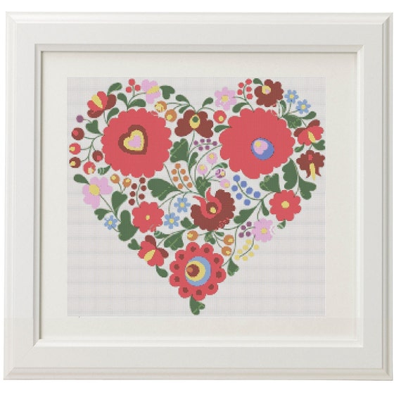 Flower Heart Cross Stitch Pattern Love Cross Stitch Pattern Instant Download Love Heart Colors Valentine Geometric Needlepoint Flower Heart Cross Stitch Pattern Love Cross Stitch Pattern Instant Download Love Heart Colors Valentine Geometric Needlepoint