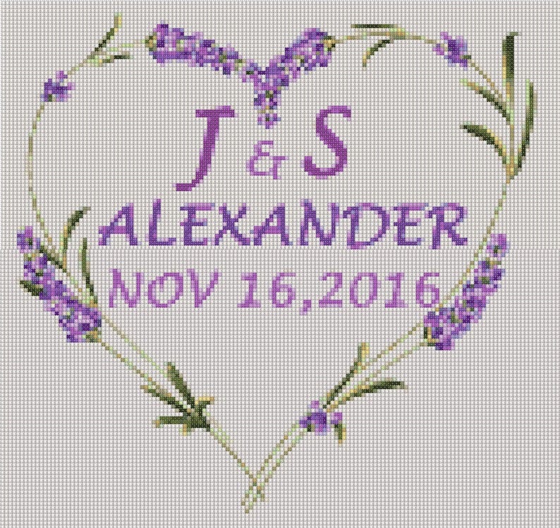 Wedding Cross Stitch Pattern Personalized PDF Printable Family Tree ...