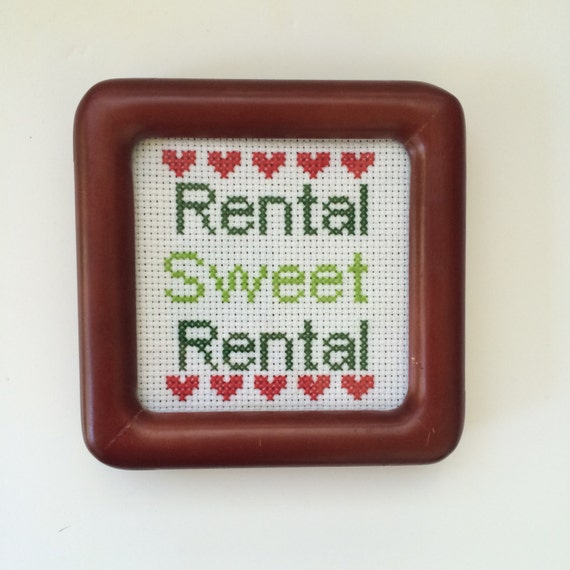 Custom cross stitch Handmade Cross Stitch Rental Sweet Etsy