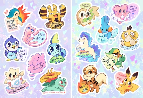 Supportive Pokemon Sticker Set