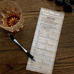 Whisky Tasting Party Scorecard