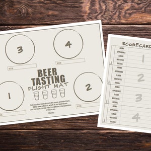 Tapete de voo de cerveja e scorecard