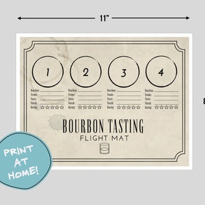 Bourbon Tasting Mat - 4 Spaces - Etsy