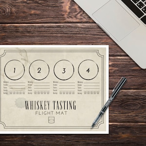 Whiskey Tasting Mat - 4 Spaces