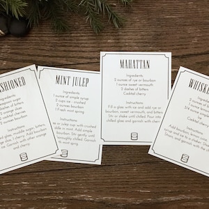 Cartes de recettes de boissons au whisky