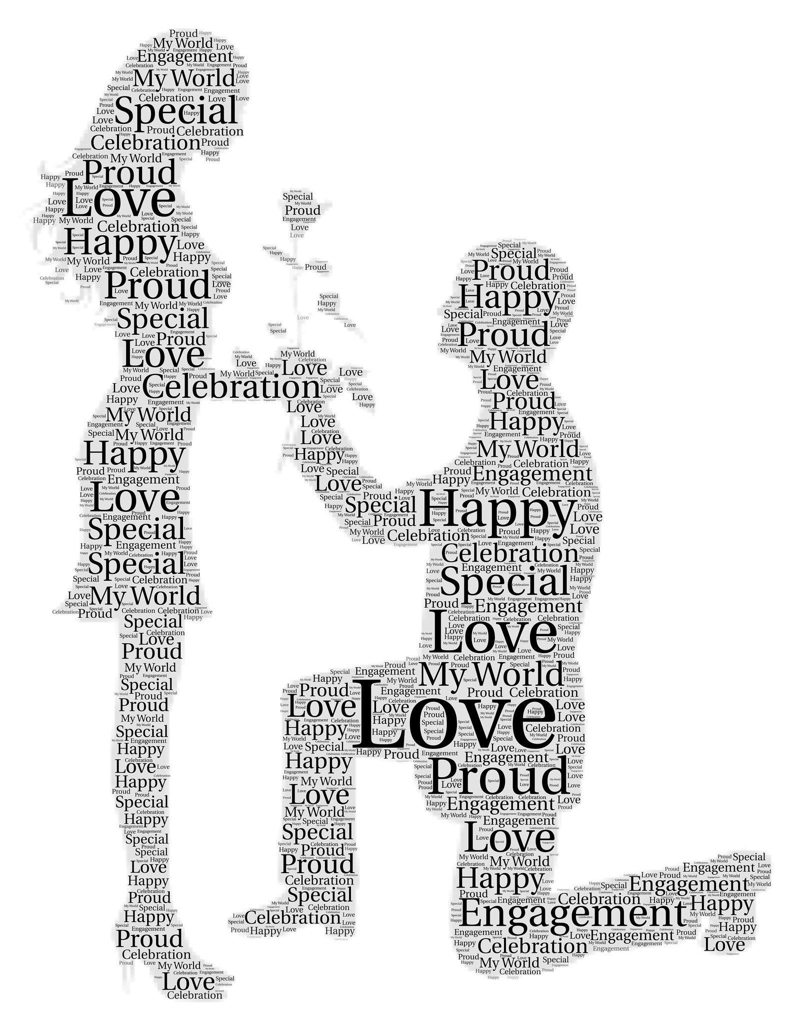 Personalised Engagement Word Art Print Bespoke Gift Present | Etsy