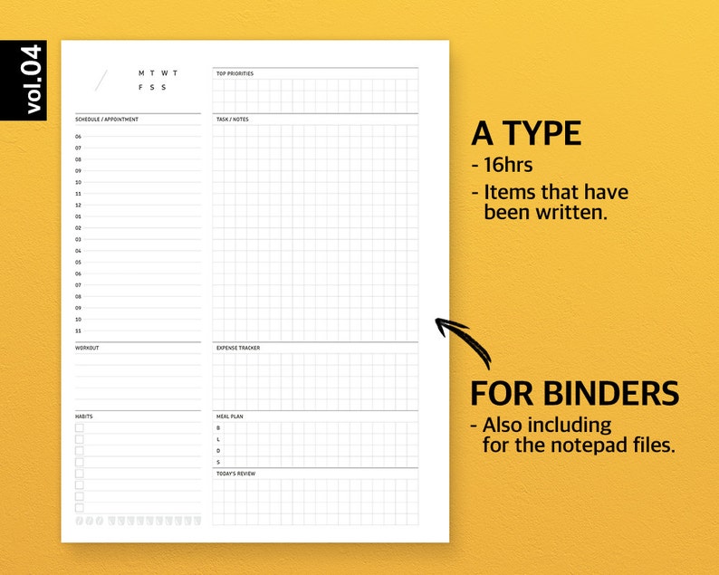 V04. Letter Size Daily Planner / Printable Planner Insert Etsy